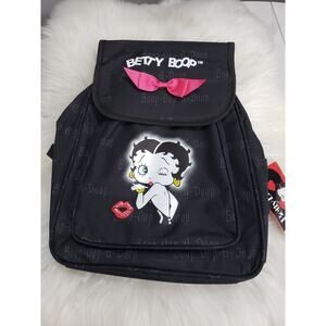 NEW Betty Boop Faux‎ Leather BACKPACK Bag Purse Lips Travel Overnight Bag